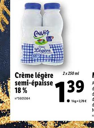 crème légère semi-épaisse 18%