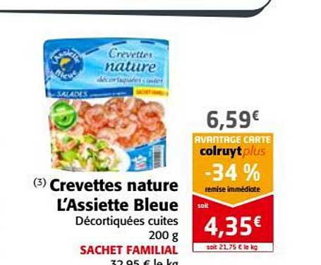 crevettes nature l'assiette bleue