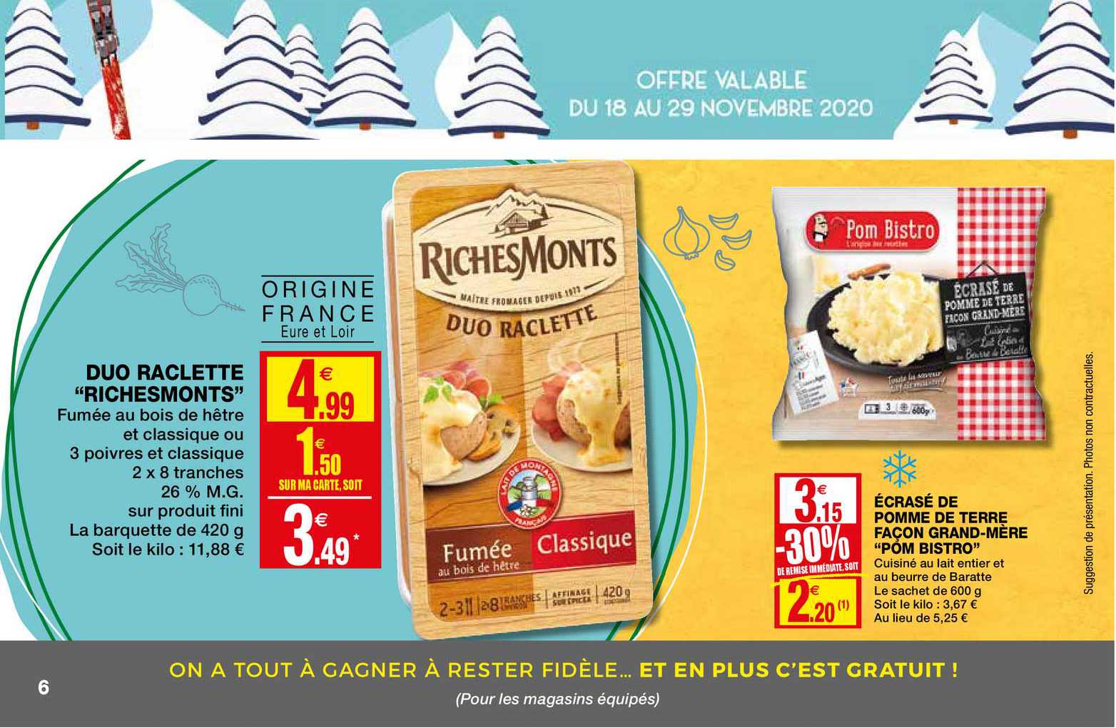 duo raclette richemonts écrasé de pomme de terre façon grand mère pom bistro