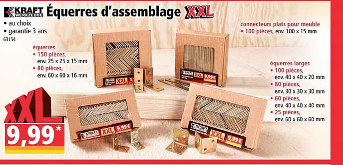 équerres d'assemblage xxl kraft werkzeuge
