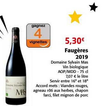 faugères 2019 domaine sylvain mas
