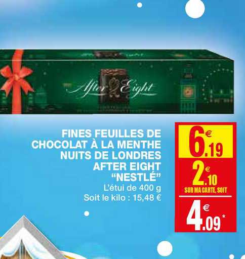 fines feuilles de chocolat à la menthe nuits de londres after eight nestlé