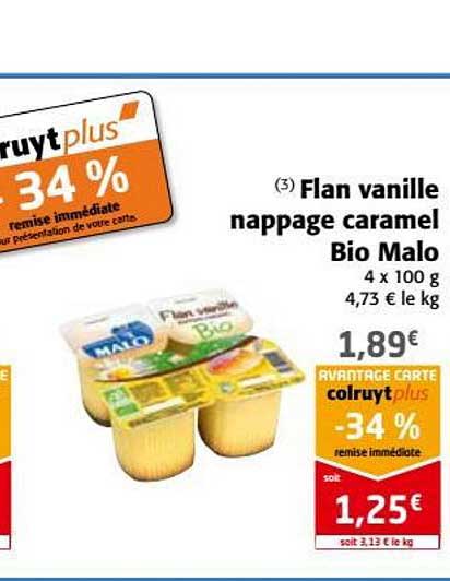 flan vanille nappage caramel bio malo