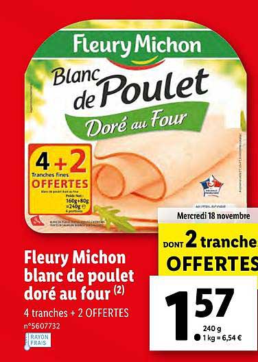 fleury michon blanc de poulet doré au four