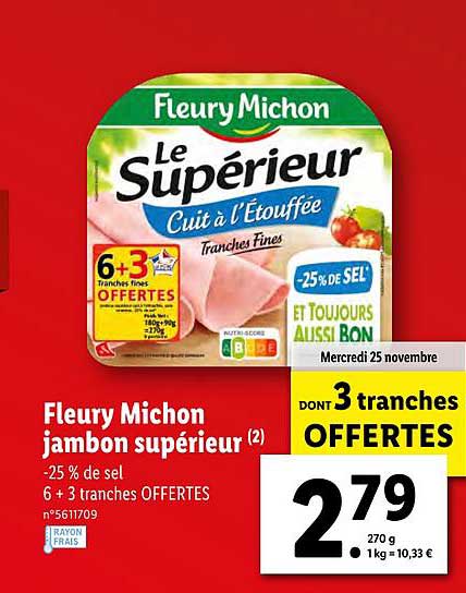 fleury michon jambon supérieur