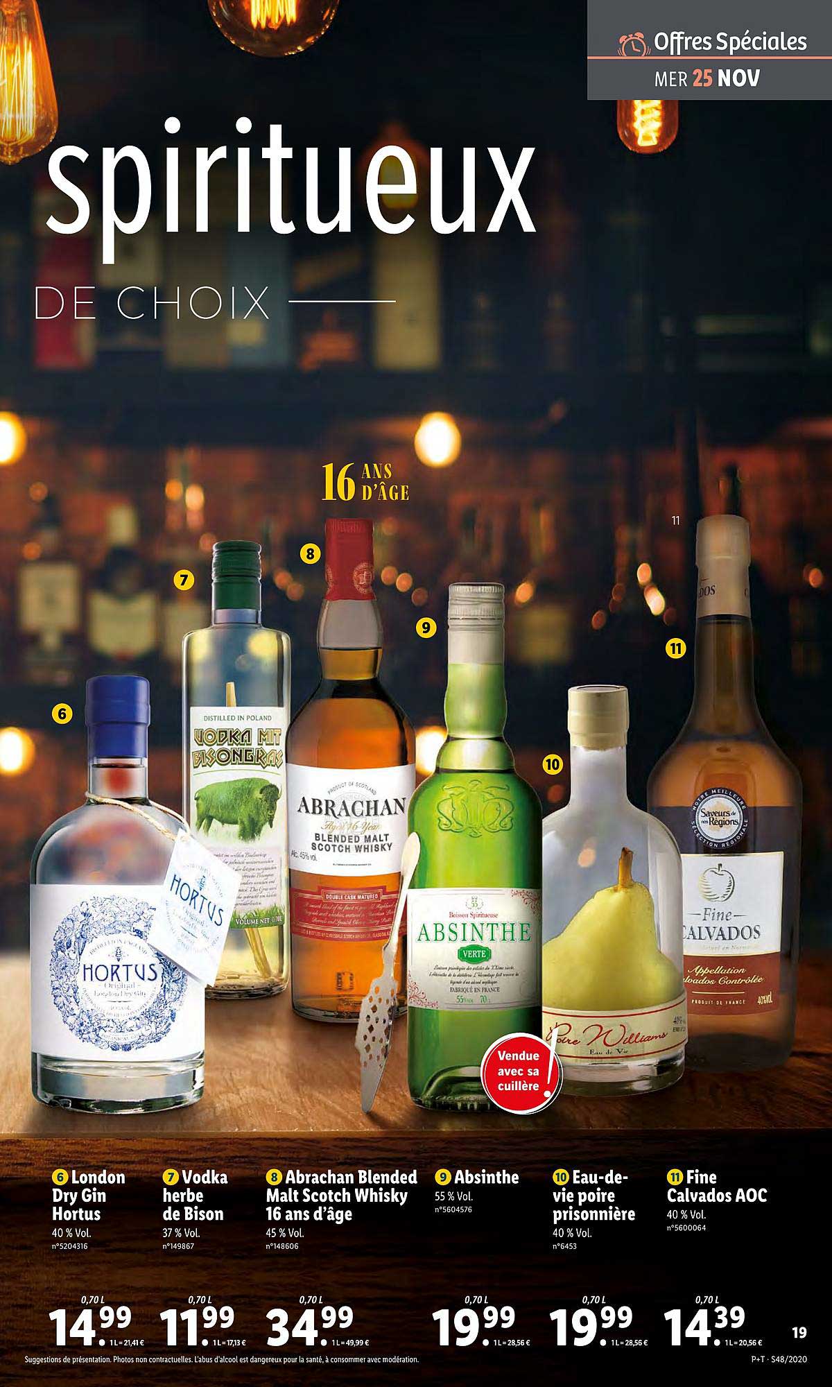 hortus, vodka herbe de bison, abranchan, absinthe, eau de vie de poire prisonnières, fine calvasos