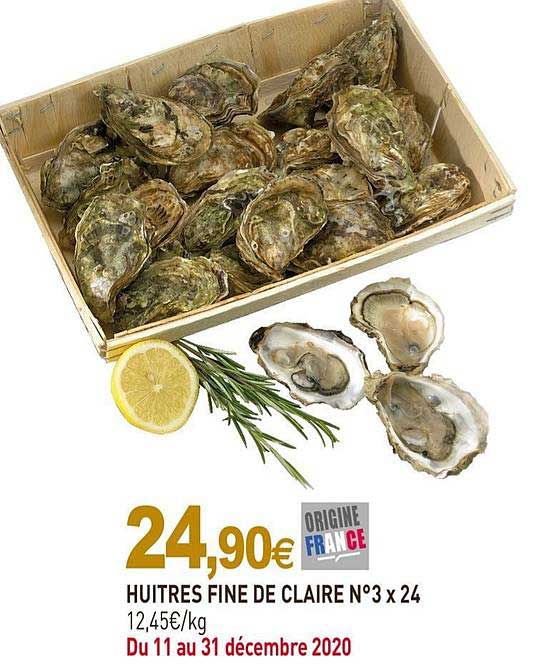 huîtres fine de claire n° x24