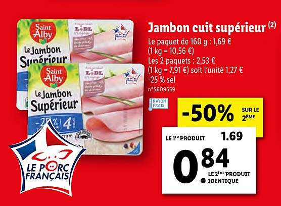 Jambon Cuit Supérieur Saint Alby