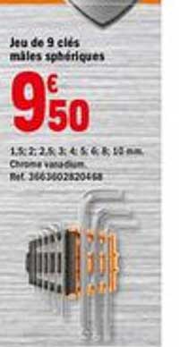 Jeu De 9 Clés Mâles Sphériques