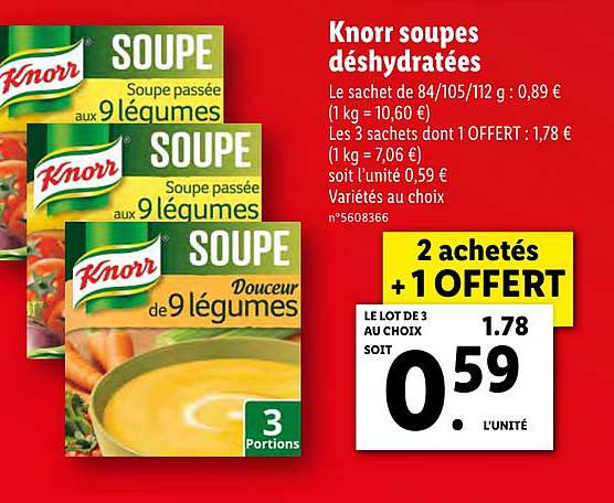knorr soupes déshydratées