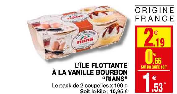 l'île flottante à la vanille bourbon rians