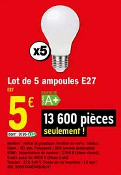 Lot De 5 Ampoules E27