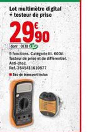 lot multimètre digital + testeur de prise