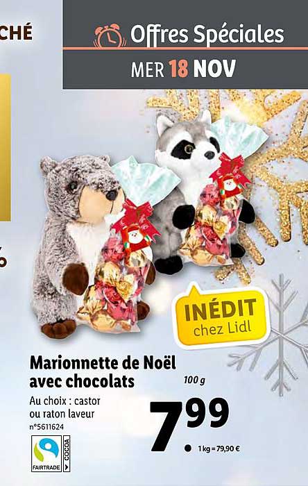 marionnette de noël avec chocolats