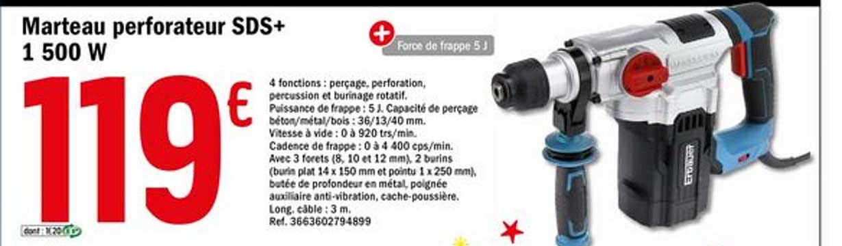 marteau perforateur sds + 1500 w