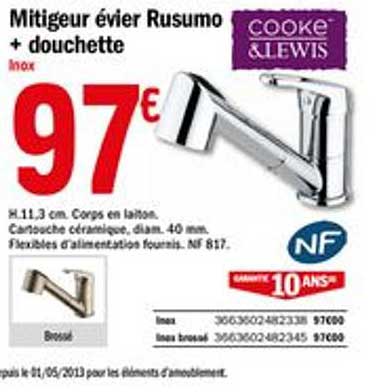 Mitigeur évier Rusumo + Douchette