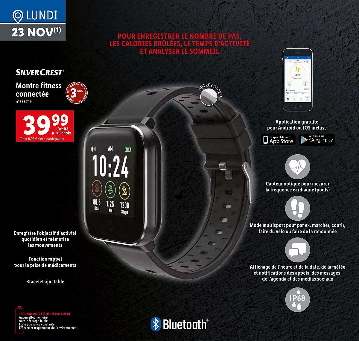 montre fitness connectée silver crest