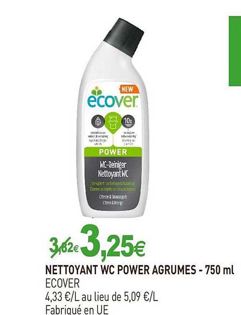 nettoyant wc power agrumes ecover - 750 ml