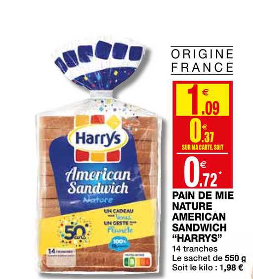 pain de mie nature american sandwich harrys
