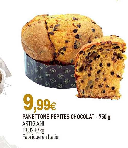 panettone pépites chocolat artigiani - 750 g