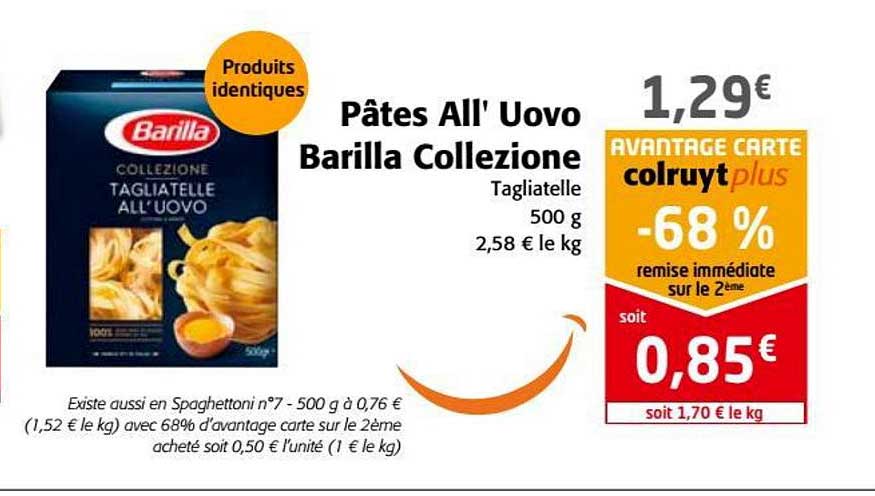 Pâtes All 'uovo Barilla Collezione -68% De Remise Immédiate Sur Le 2ème