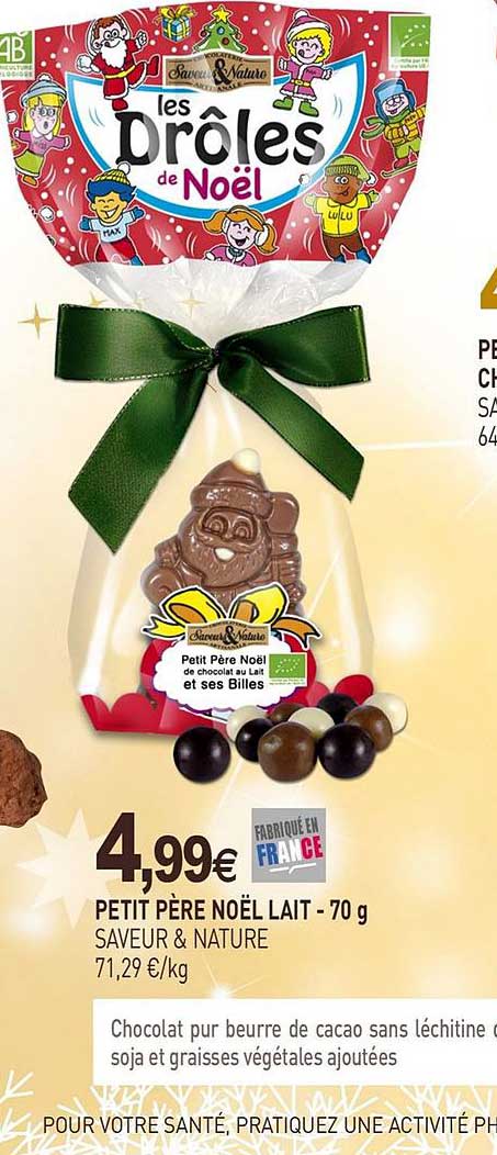 petit père noël lait saveur & nature - 70 g