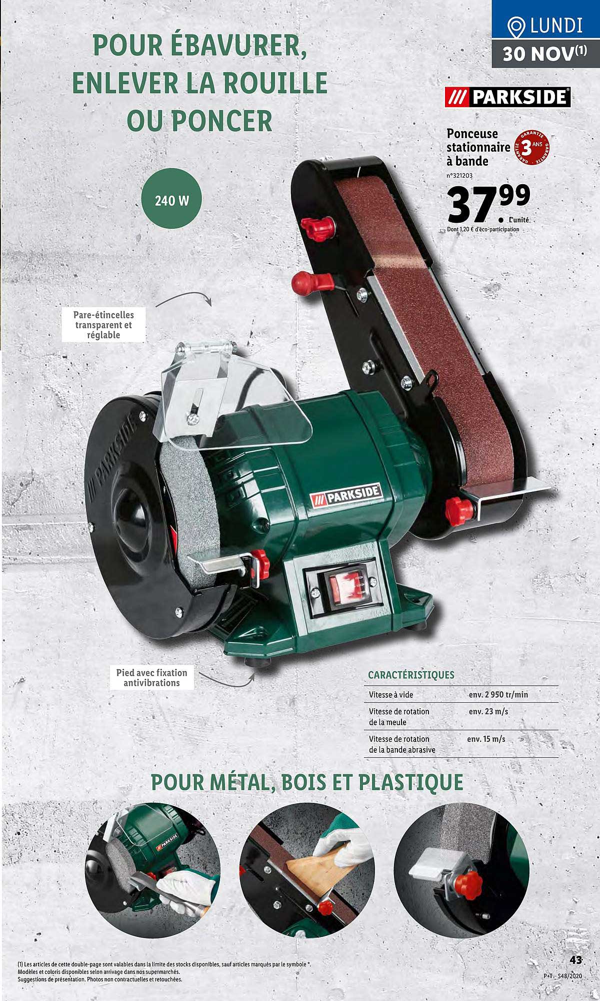 ponceuse stationnaire à bande