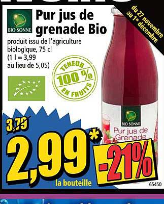 Pur Jus De Grenade Bio Bio Sonne