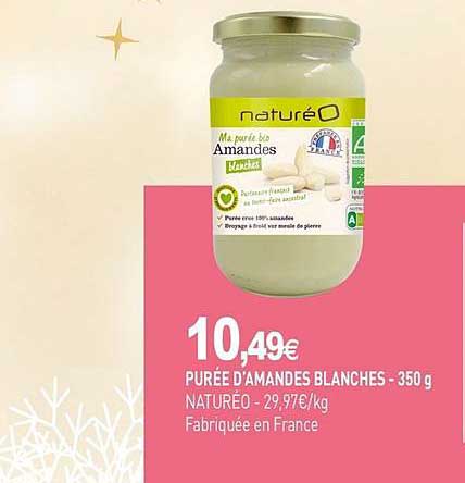 purée d'amandes blanches naturéo - 350 g