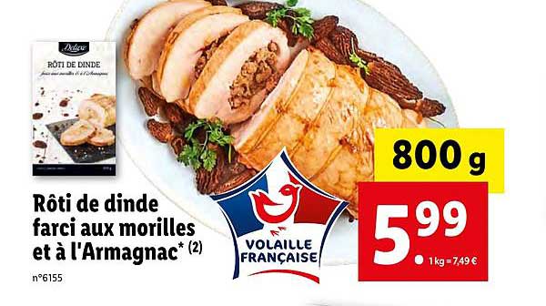 rôti de dinde farci aux morilles et à l'armagnac