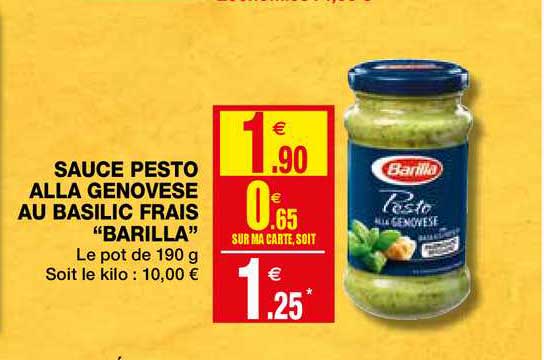 sauce pesto alla genovese au basilic frais barilla