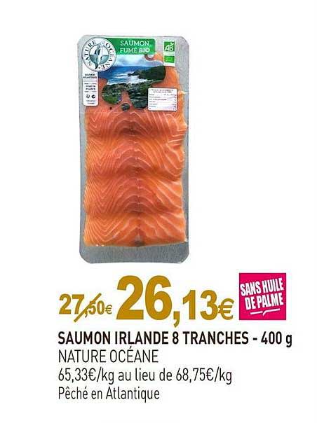 saumon irlande 8 tranches - 400 g nature océane