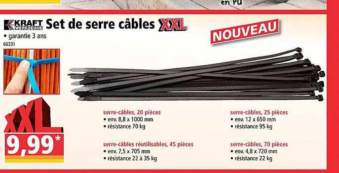 set de serrre câbles xxl kraft werkzeuge