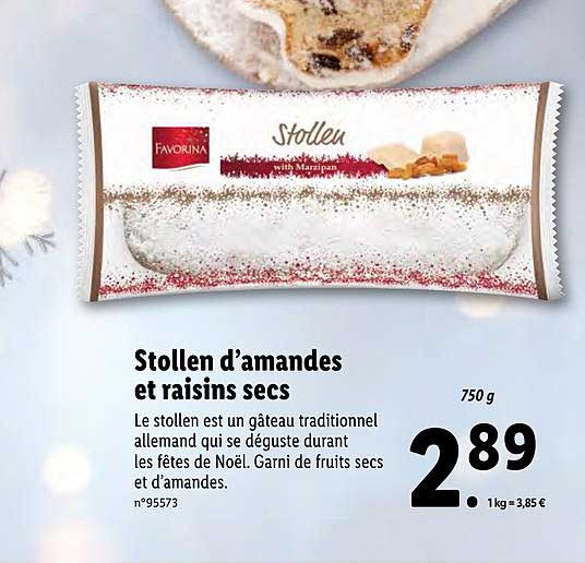 Stollen D'amandes Et Raisins Secs