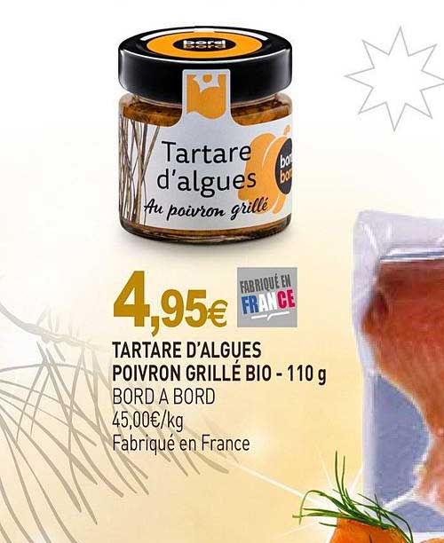 tartare d'algues poivrons grillé bio - 110 g bord à bord