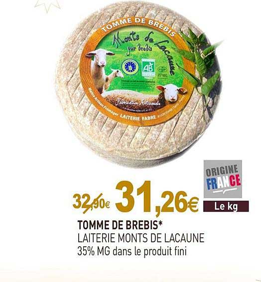 tomme de brebis laiterie monts de lacaune