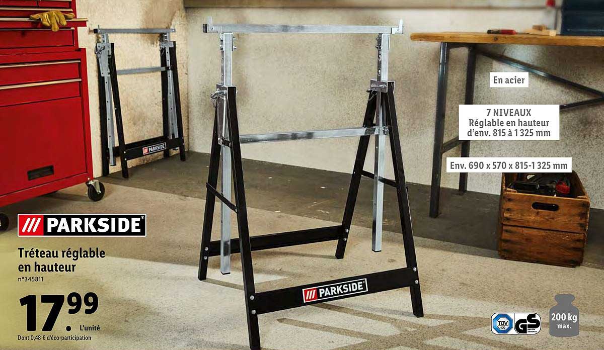 tréteau réglable en hauteur