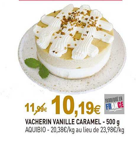 vacherin vanille caramel - 500 g aquibio