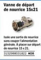 vanne de départ de nourrice 15x21