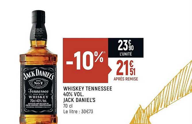 whiskey tennessee 40% vol jack daniel's
