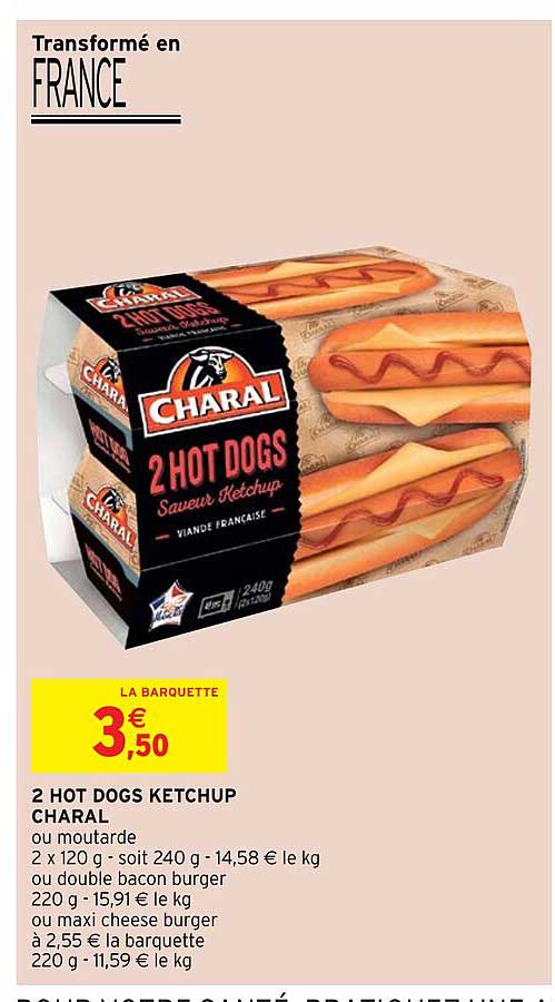 2 hot dogs ketchup charal
