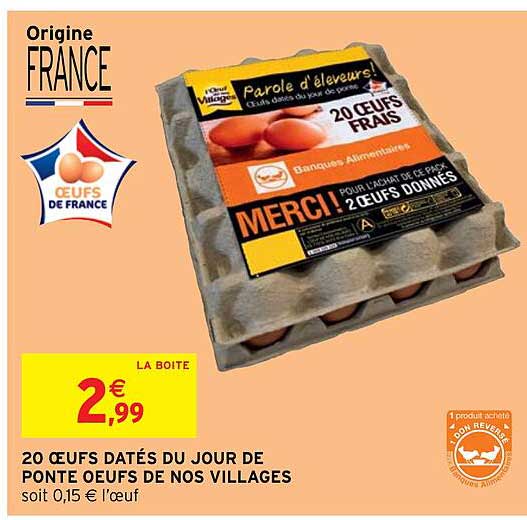 20 oeufs datés du jour de ponte oeufs de nos villages