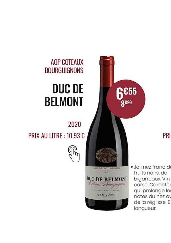 aop coteaux bourguignons duc de belmont 2020