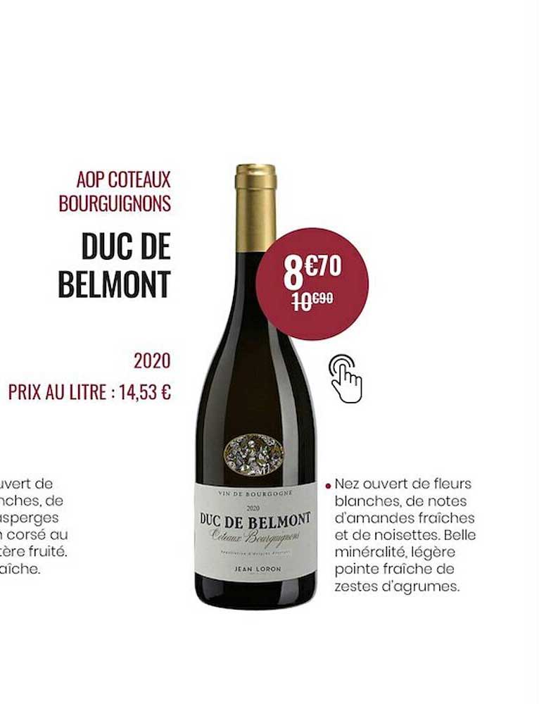 aop coteaux bourguignons duc de belmont 2020