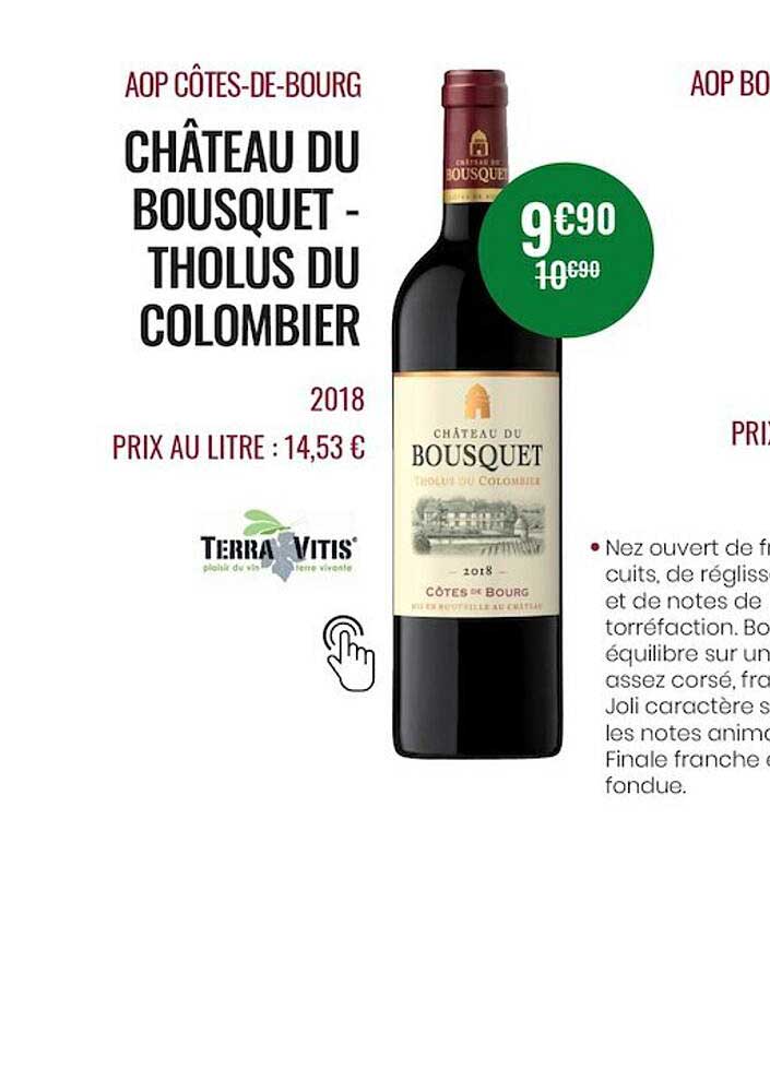 aop côtes-de-bourg château du bousquet - tholus du colombier 2018