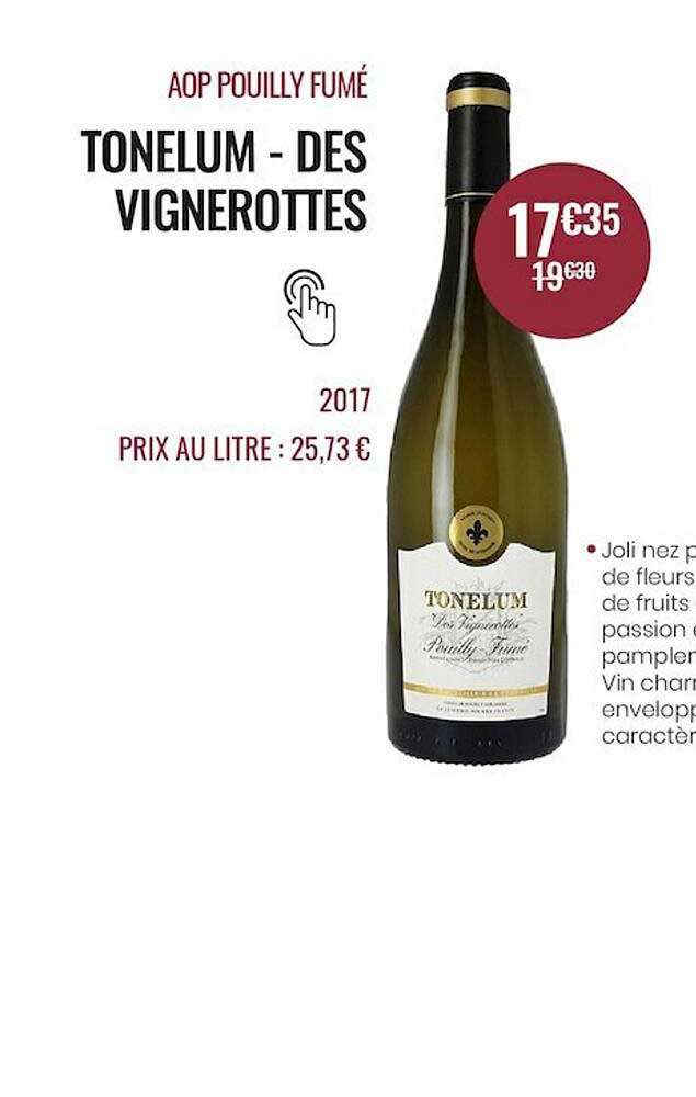 aop pouilly fumé tonelum - des vignerottes