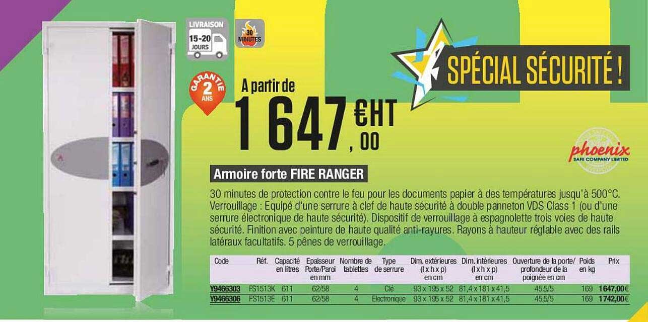 armoire forte fire ranger phoenix