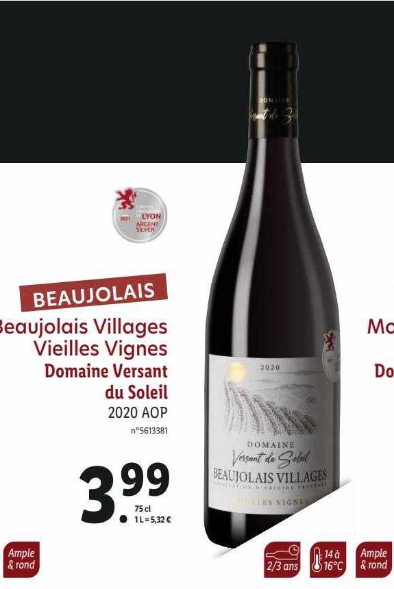 beaujolais villages vieilles vignes domaine versant du soleil