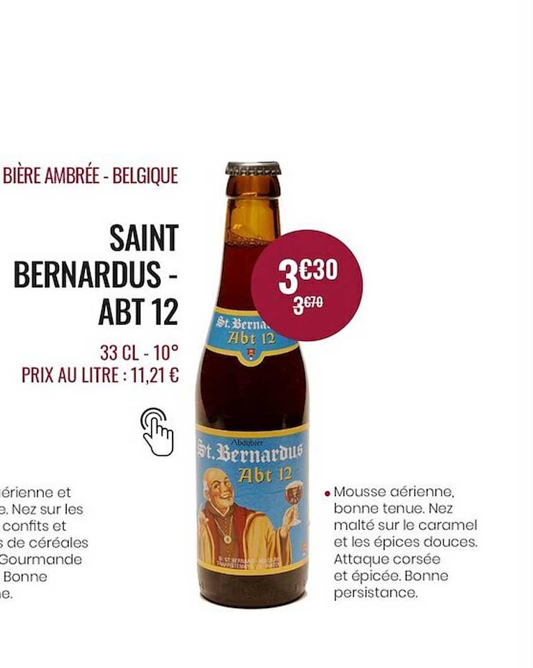 bière ambrée - belgique saint bernardus - abt 12