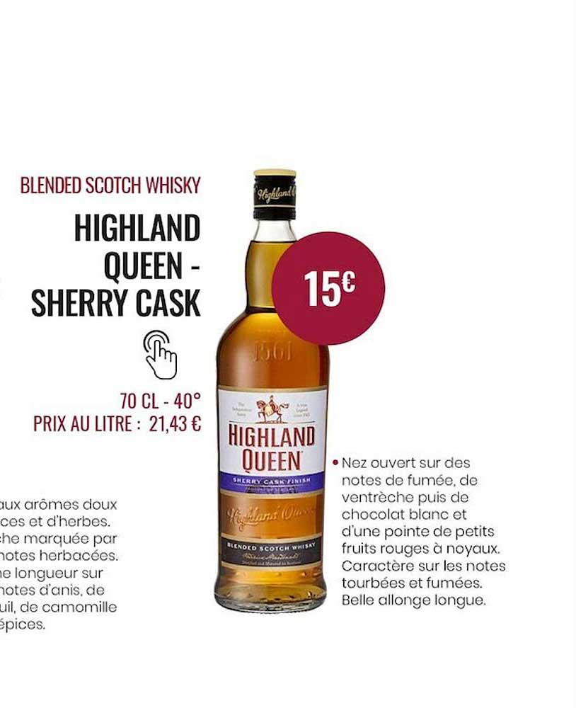 blended scotch whisky highland queen - sherry cask
